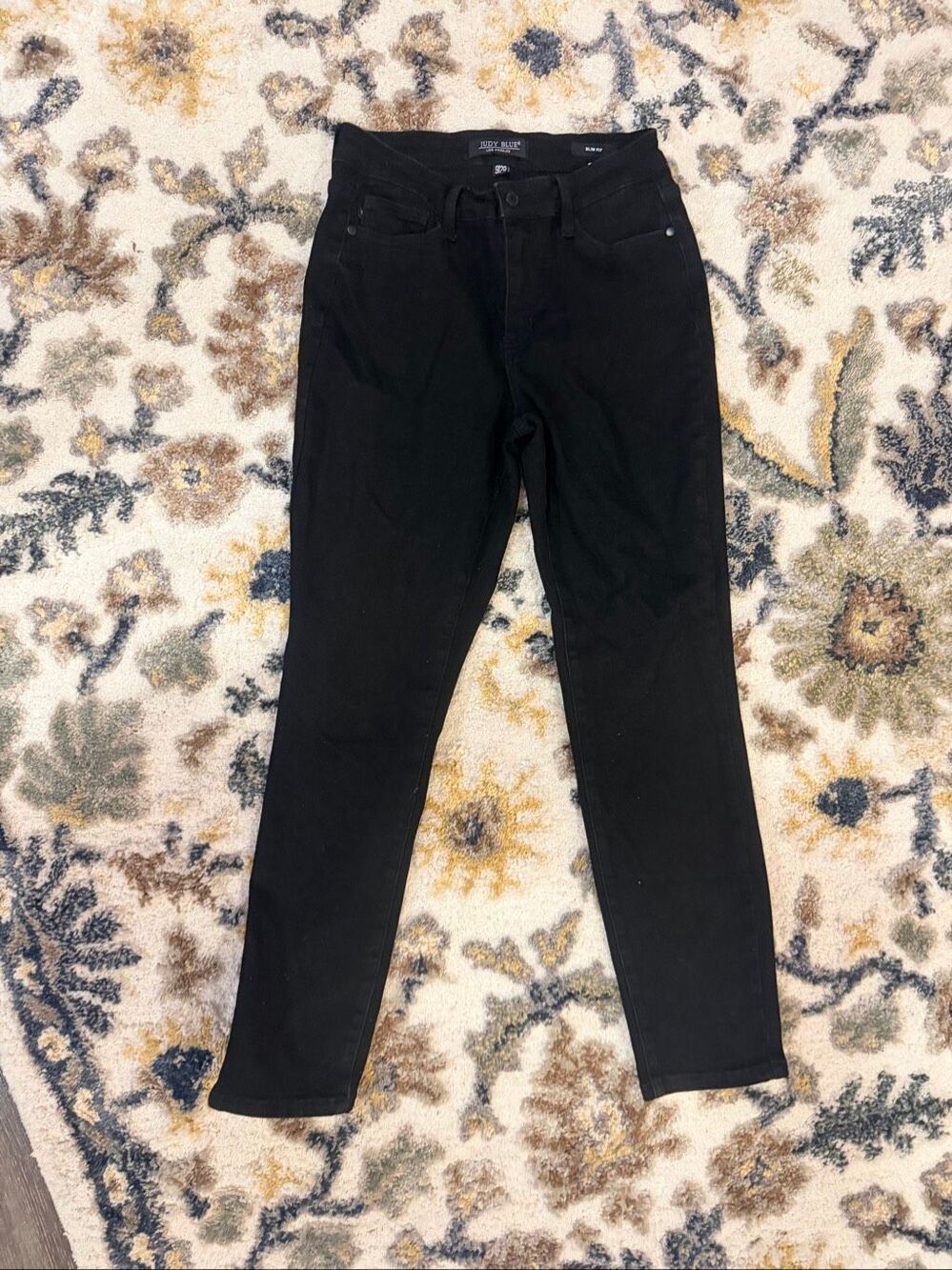 Judy Blue Womens Size 9/29 Black Denim Straight Leg Jeans Mid Rise Stretch